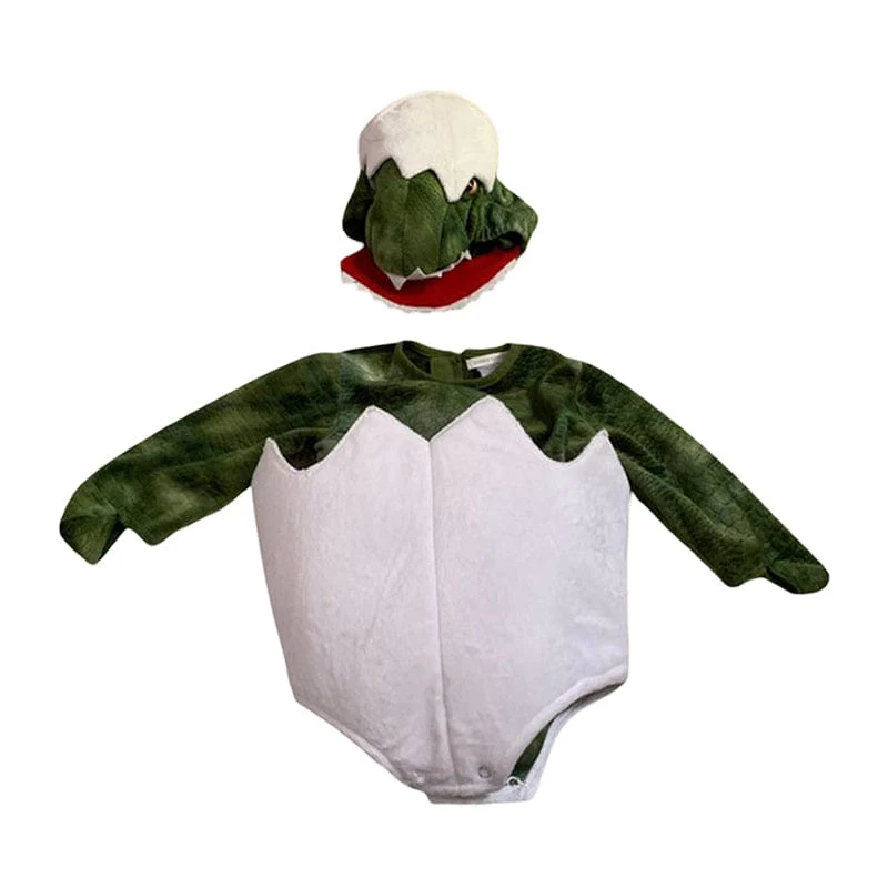 Déguisement Dinosaure Bébé avec Bonnet Vert – Image 3