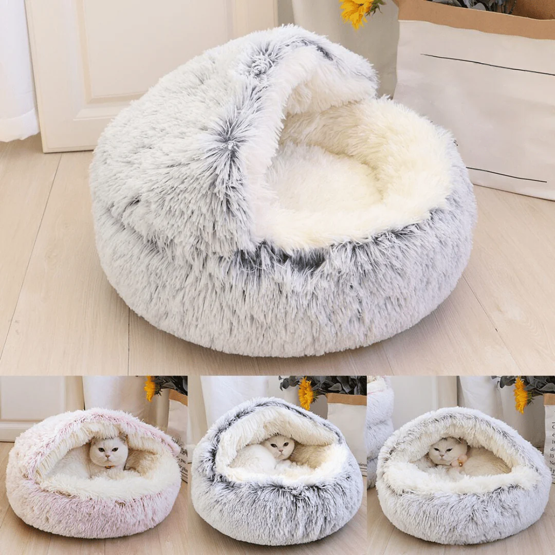 Caverne Douillette 2-en-1 pour Chats