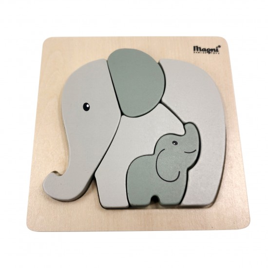 Puzzle Eléphant gris sauge Magni